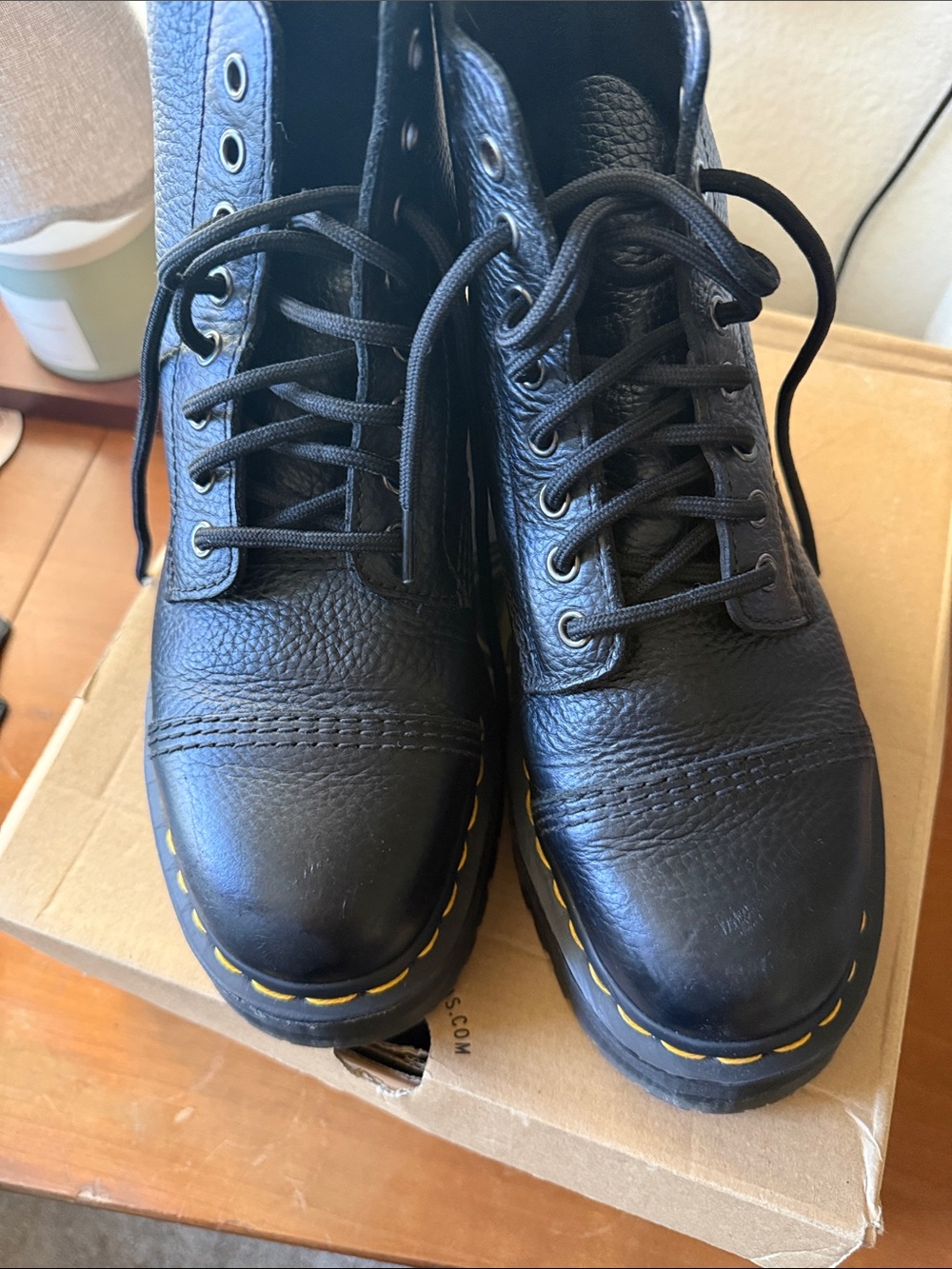 Dr. Martens Sinclair Black Leather Platform Boots - Picture 2 of 6